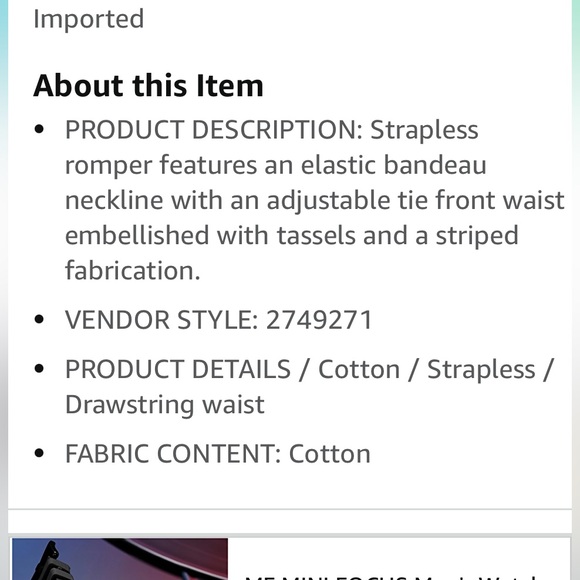 NWT BECCA Virtue strapless romper - Picture 8 of 12